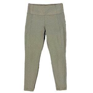 Athleta Delaney Herringbone Tight Leggings Taupe Pull On Pants Womens Medium